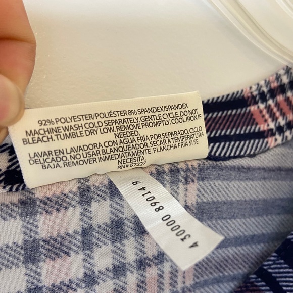 Plaid tie front tunic dress with elastic waist - Picture 8 of 16